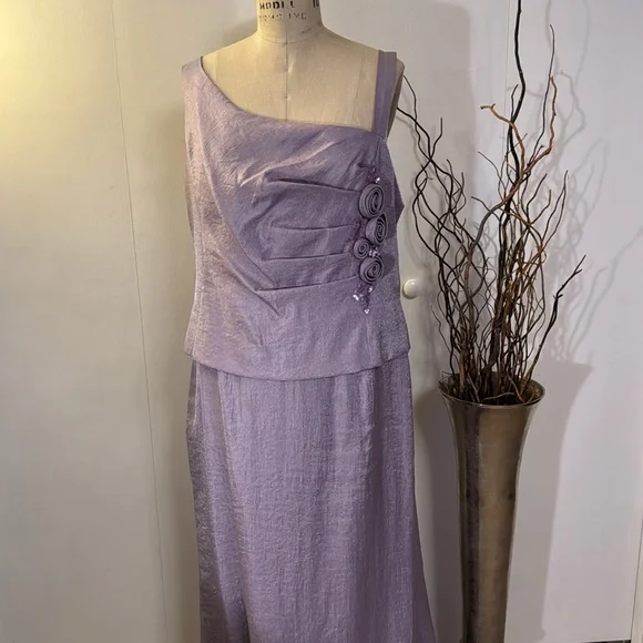 KM collections by Milla Bell lavender mother of the bride dress with jac… - Picture 7 of 9